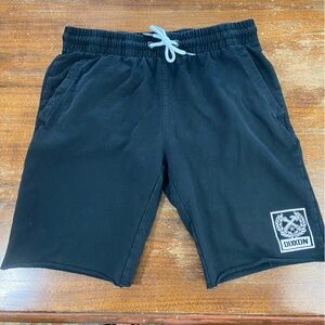 DIXXON Mens Black Sweat Shorts Logo Emblem Medium M
